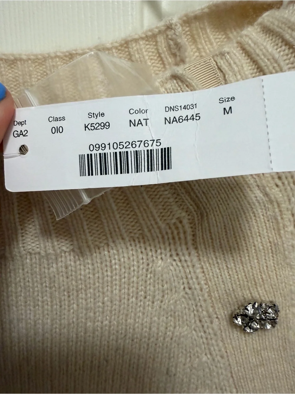 J. Crew Crewneck sweater with jeweled buttons Lambwool Blend Size Medium